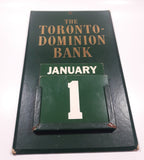 Rare Vintage TD The Toronto Dominion Bank Green Promotional 9 1/2" x 12" Perpetual Calendar Sign