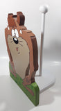 Looney Tunes Taz Tasmanian Devil Cartoon Character Shaped Hand Painted Wood Folk Art Paper Towel Holder 13" Tall