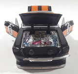 Maisto Harley Davidson Motor Cycles 1967 Ford Mustang GT Black and Orange 1/24 Scale Die Cast Toy Car Vehicle with Opening Hood, Trunk, and Doors