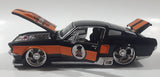 Maisto Harley Davidson Motor Cycles 1967 Ford Mustang GT Black and Orange 1/24 Scale Die Cast Toy Car Vehicle with Opening Hood, Trunk, and Doors