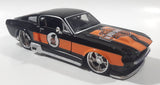 Maisto Harley Davidson Motor Cycles 1967 Ford Mustang GT Black and Orange 1/24 Scale Die Cast Toy Car Vehicle with Opening Hood, Trunk, and Doors