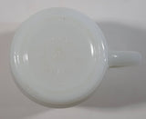 Vintage Anchor Hocking 312 Orange Flowers White Milk Glass Mug Cup Made in U.S.A.