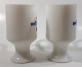 Vintage Walt Disney World Mom and Dad 5 1/2" Tall Pedestal Milk Glass Mug Cups Set