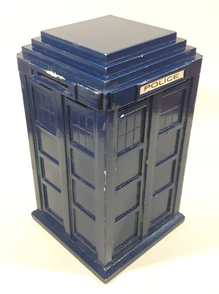 Doctor Who Tardis Police Call Box Wooden 8" Tall Coin Bank