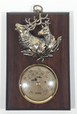 Vintage A&F Canada Baro Elk Themed Wood Plaque Barometer Weather Station 4 1/2" x 7"