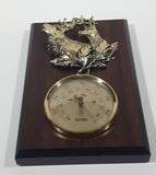 Vintage A&F Canada Baro Elk Themed Wood Plaque Barometer Weather Station 4 1/2" x 7"