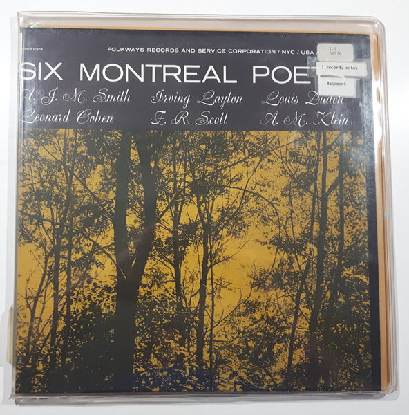 1957 Folkways Records Six Montreal Poets 12" Vinyl Record in Plastic Cover
