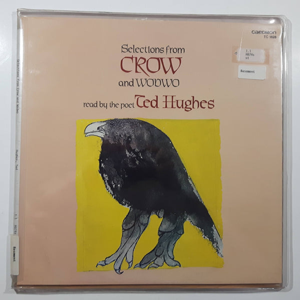 1979 Caedmon CBS Selections From Crow And Wodwo Read By The Poet Ted Hughes 12" Vinyl Record in Plastic Cover
