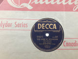 Decca Bing Crosby You Are My Sunshine, Ridin' Down The Canyon 10" Vinyl Record