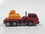 Unknown Brand Picker Crane Semi Truck Red and Yellow Plastic and Metal Die Cast Toy Car Construction Equipment Machinery Vehicle Missing Boom