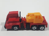 Unknown Brand Picker Crane Semi Truck Red and Yellow Plastic and Metal Die Cast Toy Car Construction Equipment Machinery Vehicle Missing Boom