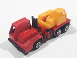 Unknown Brand Picker Crane Semi Truck Red and Yellow Plastic and Metal Die Cast Toy Car Construction Equipment Machinery Vehicle Missing Boom