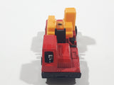 Unknown Brand Picker Crane Semi Truck Red and Yellow Plastic and Metal Die Cast Toy Car Construction Equipment Machinery Vehicle Missing Boom