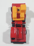Unknown Brand Picker Crane Semi Truck Red and Yellow Plastic and Metal Die Cast Toy Car Construction Equipment Machinery Vehicle Missing Boom