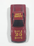 Unknown Brand "Hot Shot" #24 Dark Red Die Cast Toy Car Vehicle