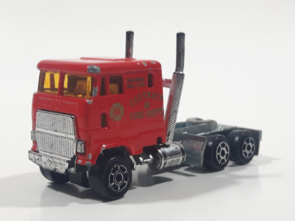 Vintage Majorette Fire Engine No. 45 District 2 Fire Dept Semi Tractor Toy Truck Die Cast 1/87 Scale #612