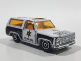 Vintage Yat Ming No. 1064 Chevy Blazer Sheriff Police #47 White Die Cast Toy Car Vehicle with Opening Doors