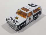 Vintage Yat Ming No. 1064 Chevy Blazer Sheriff Police #47 White Die Cast Toy Car Vehicle with Opening Doors