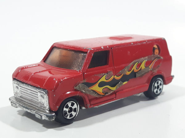 Vintage Unknown Brand Van Red Die Cast Toy Car Vehicle Made in Hong Kong