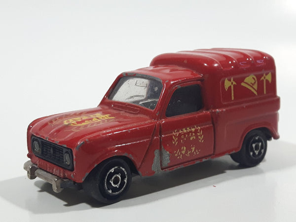 Vintage Majorette No. 230 Renault 4 L Fire Truck Red 1/55 Scale Die Cast Toy Car Vehicle