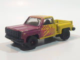 1998 JGI Subway Stepside Pickup Truck Yellow and Purple Die Cast Toy Car Vehicle