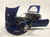 2003 Hot Wheels C6 Corvette Blue 1/18 Scale Die Cast Toy Car Vehicle with Opening Doors, Trunk, and Hood Missing Mirrors