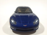 2003 Hot Wheels C6 Corvette Blue 1/18 Scale Die Cast Toy Car Vehicle with Opening Doors, Trunk, and Hood Missing Mirrors