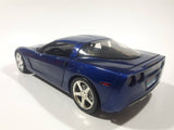 2003 Hot Wheels C6 Corvette Blue 1/18 Scale Die Cast Toy Car Vehicle with Opening Doors, Trunk, and Hood Missing Mirrors