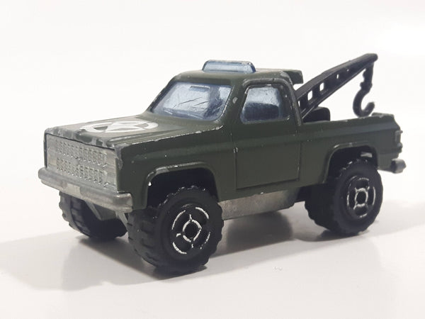 Majorette No. 291 & No. 228 Depanneuse Truck 4WD Army Green Die Cast Toy Car Vehicle