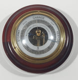 Vintage JG Gischard Wood Cased Brass and Glass Covered Barometer Weather Gauge 5"