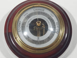 Vintage JG Gischard Wood Cased Brass and Glass Covered Barometer Weather Gauge 5"