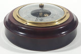 Vintage JG Gischard Wood Cased Brass and Glass Covered Barometer Weather Gauge 5"