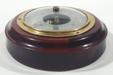 Vintage JG Gischard Wood Cased Brass and Glass Covered Barometer Weather Gauge 5"