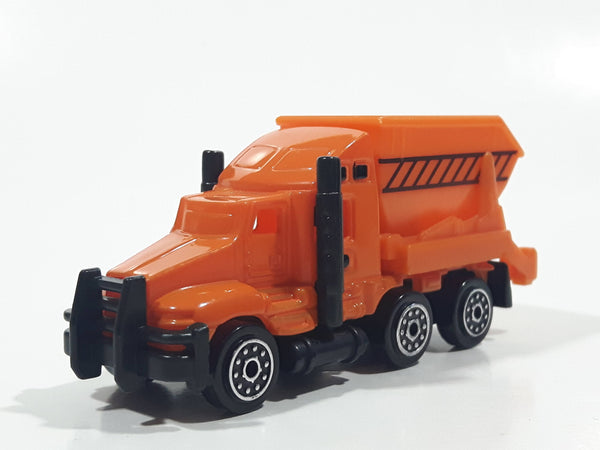 Unknown Brand Dump Truck Orange Plastic Die Cast Toy Car Vehicle