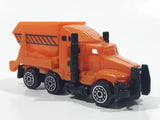 Unknown Brand Dump Truck Orange Plastic Die Cast Toy Car Vehicle