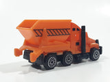 Unknown Brand Dump Truck Orange Plastic Die Cast Toy Car Vehicle