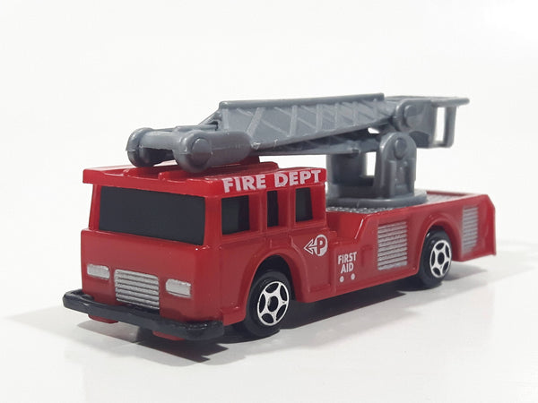 Unknown Brand Fire Truck Red Plastic Die Cast Toy Car Vehicle