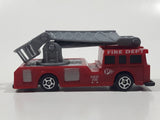 Unknown Brand Fire Truck Red Plastic Die Cast Toy Car Vehicle