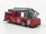 Unknown Brand Fire Truck Red Plastic Die Cast Toy Car Vehicle