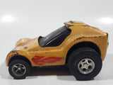 Vintage Tonka Dragster Yellow with Flames Pressed Steel Die Cast Toy Car Vehicle Made in Japan