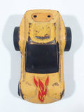 Vintage Tonka Dragster Yellow with Flames Pressed Steel Die Cast Toy Car Vehicle Made in Japan