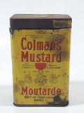 Vintage Colman's Mustard Bull's Head Yellow Tin Metal Spice Container 4 oz