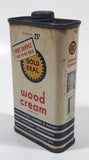 Vintage Gold Seal Wood Cream Free Sample 25 Cents 4 1/8" Tall Tin Metal Container 4 Fluid Ounces