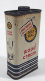 Vintage Gold Seal Wood Cream Free Sample 25 Cents 4 1/8" Tall Tin Metal Container 4 Fluid Ounces