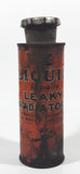 Rare Antique X Laboratories HX Liquid Repairs Leaky Radiator Orange 6 1/4" Tall Tin Metal Container 75 Cents Size For Fords Chevrolets Etc.