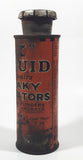 Rare Antique X Laboratories HX Liquid Repairs Leaky Radiator Orange 6 1/4" Tall Tin Metal Container 75 Cents Size For Fords Chevrolets Etc.