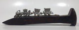 Vintage Railroad Spike with Metal Train Cars On Track 6 3/4" Long