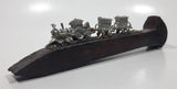 Vintage Railroad Spike with Metal Train Cars On Track 6 3/4" Long