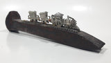 Vintage Railroad Spike with Metal Train Cars On Track 6 3/4" Long