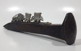 Vintage Railroad Spike with Metal Train Cars On Track 6 3/4" Long